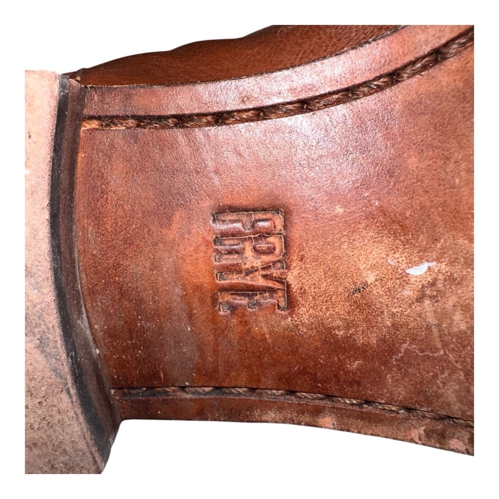 FRYE Elyssa Shootie Women's Ankle Booties Cognac Leather 10 Slip-On Short Boot - Picture 8 of 10